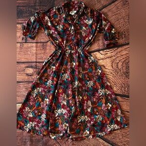 Vintage Floral Dress‎ Brook Hollow Size S/M